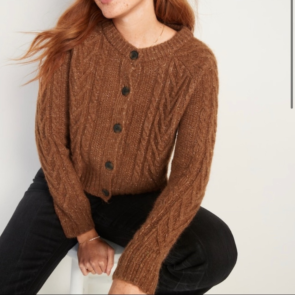 NWT Cropped Cabled Cardigan